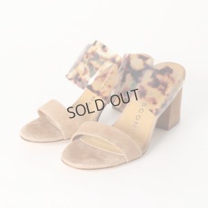 画像2: {SOLD}FABIO RUSCONI ファビオルスコーニ FANNY1114 スエード×PVCダブルストラップチャンキーヒールサンダル{-BJS}