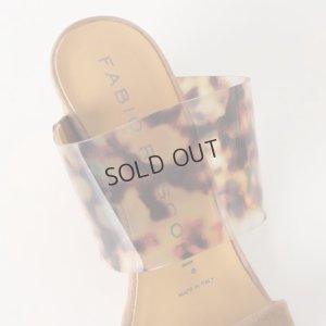 画像7: {SOLD}FABIO RUSCONI ファビオルスコーニ FANNY1114 スエード×PVCダブルストラップチャンキーヒールサンダル{-BJS}