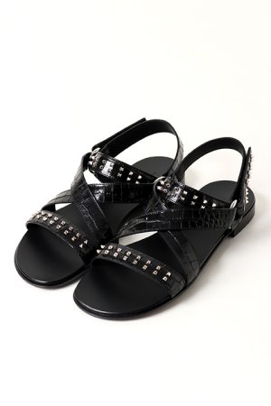 画像1: GIUSEPPE ZANOTTI ジュゼッペザノッティ GZM FLAT SANDAL ZAK{01EU00042ZA-999-BJS}