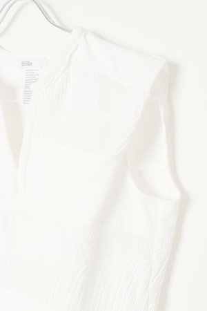 画像4:  {SOLD} DOUBLE STANDARD CLOTHING ダブルスタンダードクロージング DSC / シフォン＋ポンチ異素材トップス{-BBS}