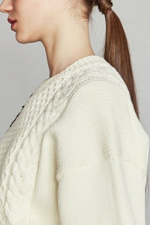 画像5: 【 40%OFF セール40,700円→24,420円】 ダブスタ ダブルスタンダードクロージング｜DOUBLE STANDARD CLOTHING DSC / バイカラーケーブルニット{-BCA}