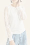  {SOLD} グレースコンチネンタル｜GRACE CONTINENTAL グレースクラス GRACE CLASS レーススリーブニットトップ{-BCS}