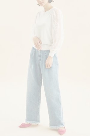 画像4:  {SOLD} グレースコンチネンタル｜GRACE CONTINENTAL グレースクラス GRACE CLASS レーススリーブニットトップ{-BCS}