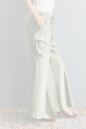 画像7:  {SOLD} グレースコンチネンタル｜GRACE CONTINENTAL グレースクラス GRACE CLASS ダブルサテンイージーパンツ{-BEA}