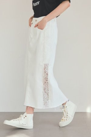 画像1: グレースコンチネンタル｜GRACE CONTINENTAL グレースクラス GRACE CLASS サイドレースデニムスカート{-BFS}