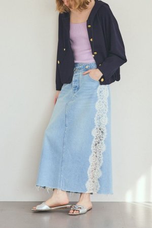 画像2: グレースコンチネンタル｜GRACE CONTINENTAL グレースクラス GRACE CLASS サイドレースデニムスカート{-BFS}