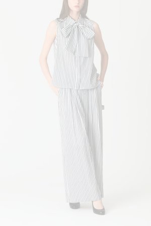 画像5:  {SOLD} グレースコンチネンタル｜GRACE CONTINENTAL グレースクラス GRACE CLASS ヒッコリージャガードボウタイブラウス{-BFA}