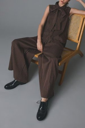 画像9: グレースコンチネンタル｜GRACE CONTINENTAL グレースクラス GRACE CLASS ヒッコリージャガードボウタイブラウス{-BFA}