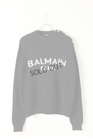 画像1: {SOLD}BALMAIN バルマン KNIT PULL OVERSIZED LOGO{-BJA}