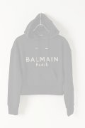   BALMAIN バルマン BF1 C&S CROPPED SEQUINED LOGO{-BJA}