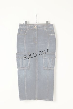 画像1: {SOLD}BALMAIN バルマン BF2 SKIRT DENIM H-WAIST LONG{-BJA}