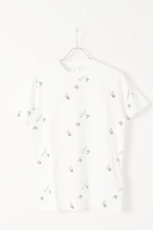 画像1:   Off-white オフホワイト ALLOVER LOGO S/S T-SHIRT{0MAA027R21JER012-BAS}