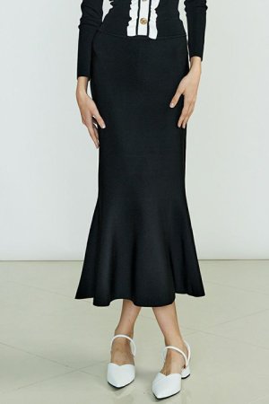 画像1: 【 10%OFF セール｜33,000円→29,700円】 DOUBLE STANDARD CLOTHING ダブルスタンダードクロージング Sov. / ドライタッチニットマーメイドスカート{-BCS}