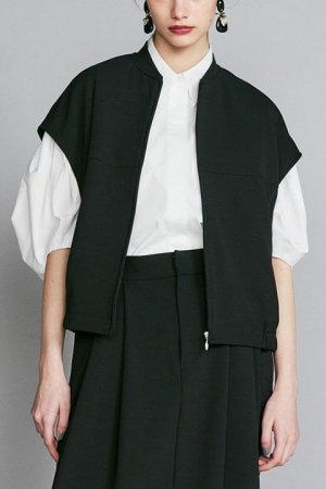 画像1: 【周年記念 24%OFF ｜49,500円→37,620円】 ダブスタ ダブルスタンダードクロージング｜DOUBLE STANDARD CLOTHING ニットジョーゼットダブルベストブルゾン{-BCA}