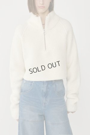 画像1: {SOLD}グレースコンチネンタル｜GRACE CONTINENTAL ダイアグラム DIAGRAM  畦zipニットトップ{-BES}