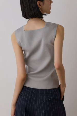 画像2: 【 40%OFF セール19,800円→11,880円】 グレースコンチネンタル｜GRACE CONTINENTAL ダイアグラム DIAGRAM  ブライトニットノースリーブ{-BES}