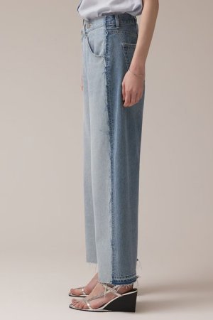 画像2: ★取り寄せリクエスト注文受付中★ グレースコンチネンタル｜GRACE CONTINENTAL ダイアグラム DIAGRAM  リメイクストレートデニムパンツ{-BEA}