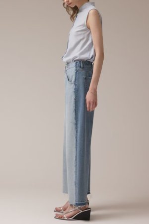 画像4: ★取り寄せリクエスト注文受付中★ グレースコンチネンタル｜GRACE CONTINENTAL ダイアグラム DIAGRAM  リメイクストレートデニムパンツ{-BEA}