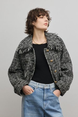 画像8: グレースコンチネンタル｜GRACE CONTINENTAL ダイアグラム DIAGRAM  パディングツイードジャケット{-BFS}