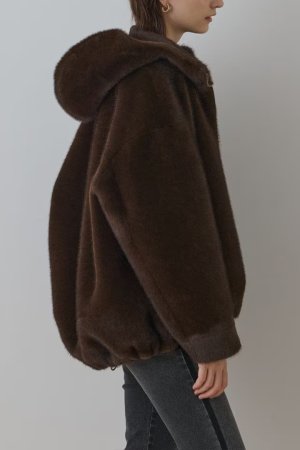 画像3: グレースコンチネンタル｜GRACE CONTINENTAL ダイアグラム DIAGRAM  フェイクミンクフードジャケット{-BEA}