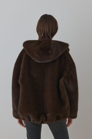 画像4: グレースコンチネンタル｜GRACE CONTINENTAL ダイアグラム DIAGRAM  フェイクミンクフードジャケット{-BEA}