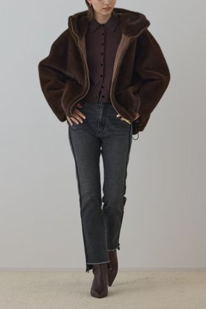 画像5: グレースコンチネンタル｜GRACE CONTINENTAL ダイアグラム DIAGRAM  フェイクミンクフードジャケット{-BEA}