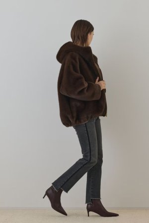 画像6: グレースコンチネンタル｜GRACE CONTINENTAL ダイアグラム DIAGRAM  フェイクミンクフードジャケット{-BEA}