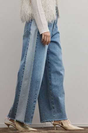 画像1: グレースコンチネンタル｜GRACE CONTINENTAL ダイアグラム DIAGRAM  サイドラインデニムパンツ{-BFS}