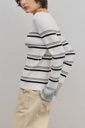 画像6: ★取り寄せリクエスト注文受付中★ グレースコンチネンタル｜GRACE CONTINENTAL ダイアグラム DIAGRAM  ラメボーダーニットトップ{-BFS}