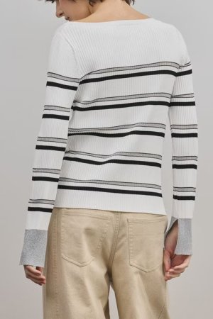 画像7: ★取り寄せリクエスト注文受付中★ グレースコンチネンタル｜GRACE CONTINENTAL ダイアグラム DIAGRAM  ラメボーダーニットトップ{-BFS}