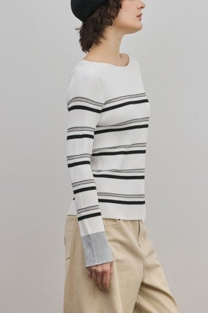 画像8: ★取り寄せリクエスト注文受付中★ グレースコンチネンタル｜GRACE CONTINENTAL ダイアグラム DIAGRAM  ラメボーダーニットトップ{-BFS}