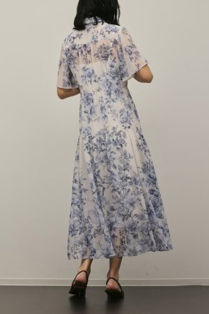 画像6: グレースコンチネンタル｜GRACE CONTINENTAL ダイアグラム DIAGRAM  フラワープリントシャツフレアワンピース{-BFS}