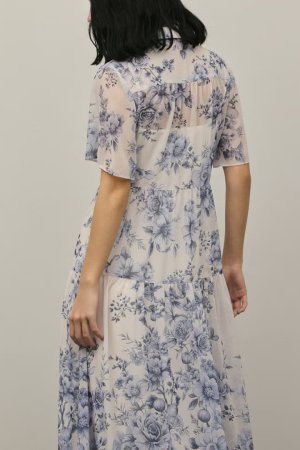 画像11: グレースコンチネンタル｜GRACE CONTINENTAL ダイアグラム DIAGRAM  フラワープリントシャツフレアワンピース{-BFS}