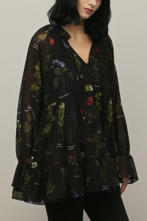 画像1: ★取り寄せリクエスト注文受付中★ グレースコンチネンタル｜GRACE CONTINENTAL ダイアグラム DIAGRAM  ボタニカルプリントチュニックトップ{-BFS}