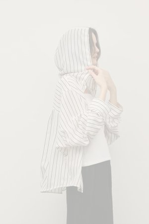画像4:   グレースコンチネンタル｜GRACE CONTINENTAL ダイアグラム DIAGRAM  フードシャツ{-BFS}
