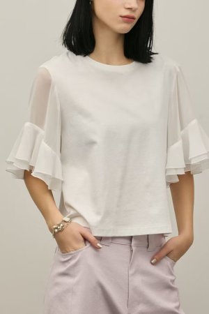 画像1: ★取り寄せリクエスト注文受付中★ グレースコンチネンタル｜GRACE CONTINENTAL ダイアグラム DIAGRAM  シフォンスリーブカットトップ{-BFS}