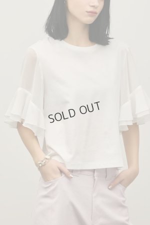 画像1: グレースコンチネンタル｜GRACE CONTINENTAL ダイアグラム DIAGRAM  シフォンスリーブカットトップ{-BFS}