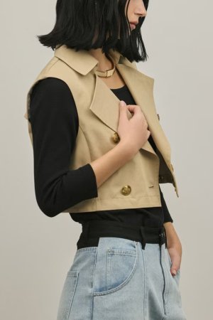 画像19: ★取り寄せリクエスト注文受付中★ グレースコンチネンタル｜GRACE CONTINENTAL ダイアグラム DIAGRAM  ペプラムトレンチベスト{-BFS}