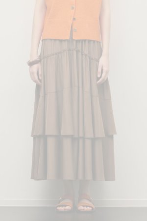 画像1:  {SOLD} グレースコンチネンタル｜GRACE CONTINENTAL ダイアグラム DIAGRAM  ロングティアードスカート{-BFS}