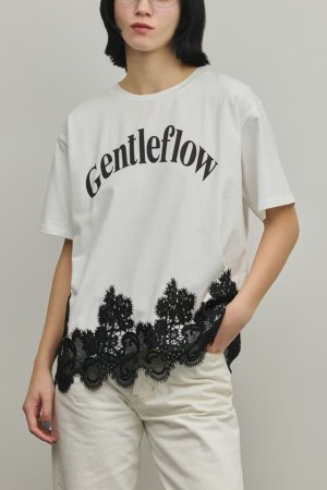 画像1: グレースコンチネンタル｜GRACE CONTINENTAL ダイアグラム DIAGRAM  レースヘムロゴTシャツ{-BFS}