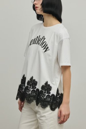 画像3: グレースコンチネンタル｜GRACE CONTINENTAL ダイアグラム DIAGRAM  レースヘムロゴTシャツ{-BFS}