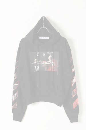画像1:   Off-white オフホワイト CARAVAGGIO OVER HOODIE{0MBB037R21FLE002BK-BAS}