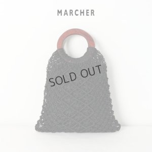 画像1: {SOLD}MARCHER マルシェ ウッドハンドル アバカ編みバッグ{-BJS}
