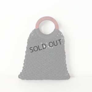 画像2: {SOLD}MARCHER マルシェ ウッドハンドル アバカ編みバッグ{-BJS}