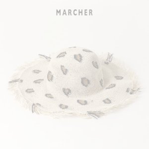 画像1:  {SOLD} MARCHER マルシェ レオパードつば広ペーパーハット{-BJS}