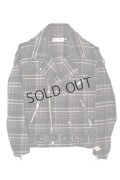 {SOLD}FLANNEL COTTON CHECK BIKER JKT{-BFS}