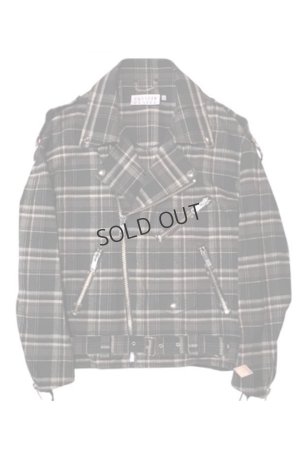 画像1: FLANNEL COTTON CHECK BIKER JKT{-BFS}