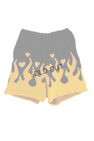 画像1: COTTON KNIT FLAME PATTERN SHORTS{-BFS}