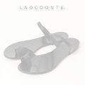   LAOCOONTE ラオコンテ Alice silky トングストラップフラットサンダル{ALICE-LTH-BLK-BJS}