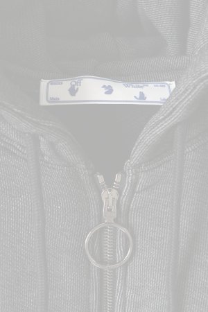 画像2:   Off-white オフホワイト ARROW ZIPPED HOODIE{OWBE005E20JER0011010-BLK-BJA}